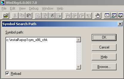 Symbols files location of WinDbg